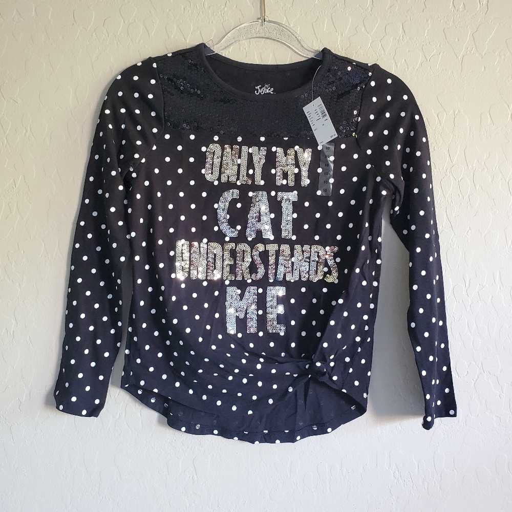 ⭐️4/$20 Justice long sleeve Sequin Top Size 10 NWT